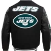 New York Jets Mashup Black Rib Varsity Jacket