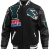 New York Jets Mashup Rib Black Varsity Jacket