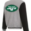 New York Jets Varsity Grey and Black Jacket