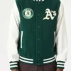 Oakland Athletics Green And White Letterman Jacket