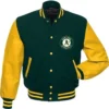 Oakland Athletics Green And Yellow Varsity Jacket