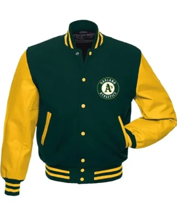 Oakland Athletics Green And Yellow Varsity Jacket