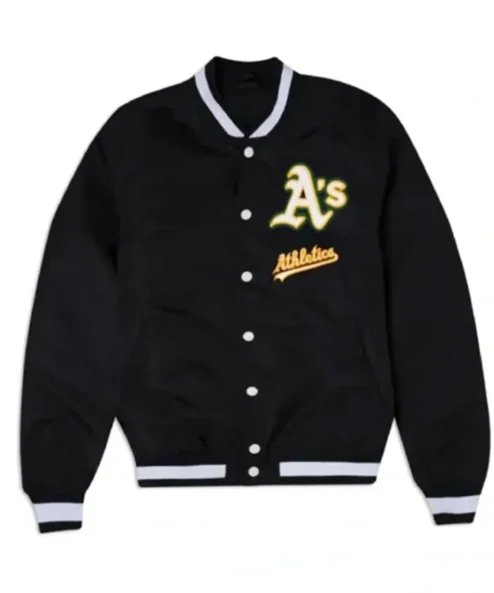 Oakland Athletics Logo Select Black Varsity Jacket