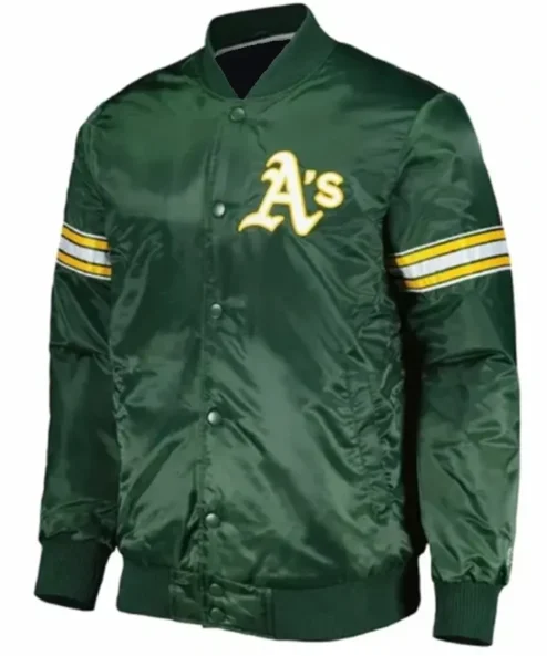 Oakland Athletics Pick And Roll Green Varsity Jacket