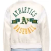 Oakland Athletics Printed Cream Logo Varsity Jacket