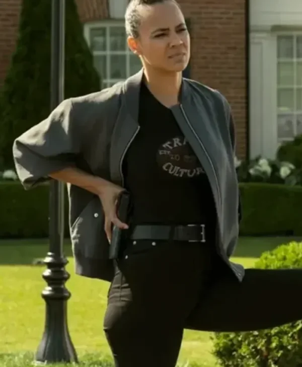 Reacher S03 Maria Sten Grey Bomber Jacket