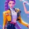 Rumi KPop Demon Hunters Yellow Leather Jacket