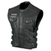 Shop Buy Dorm Street & Steel Anarchy Black Leather Belted Vest For Women