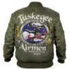 Shop Tuskegee Airmen Zip-Up Green Bomber Jacket