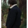 TV-Series La Brea S02 Josh Harris Black Shearling Collar Woolen Jacket
