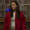 Shop The Summer I Turned Pretty S03 Lola Tung Red Letterman Jacket