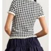 The View 2025 Alyssa Farah Check Knit Ruffle Trim Top