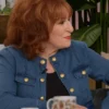 TV-Show The View 2025 Joy Behar Collarless Blue Denim Jacket