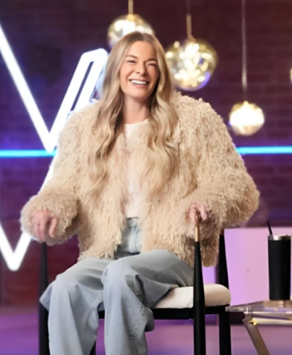 LeAnn Rimes The Voice 27 Faux Fur Beige Jacket