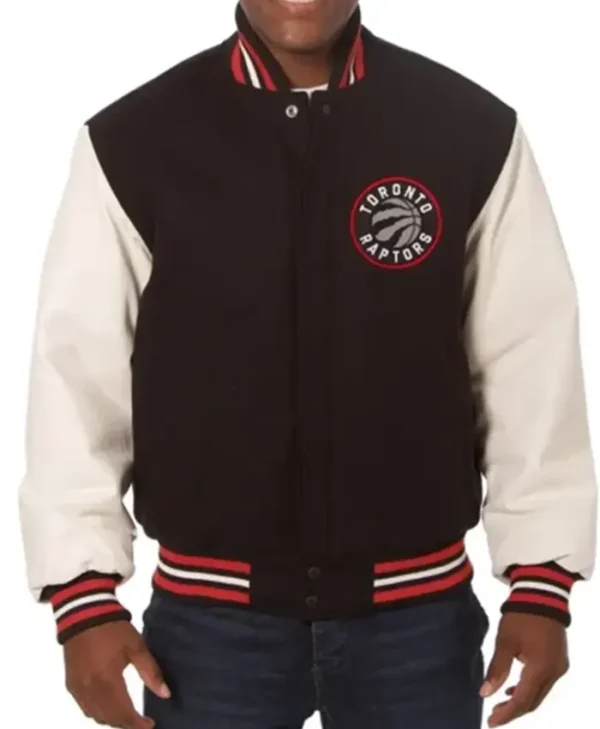 Toronto Raptors Black And White Varsity Jacket