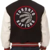 Toronto Raptors White And Black Varsity Jacket