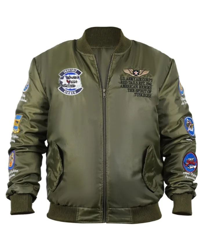 Buy Tuskegee Airmen Zip-Up Green Bomber Jacket