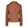 Women’s Tan Brown Biker Asymmetrical Leather Jacket