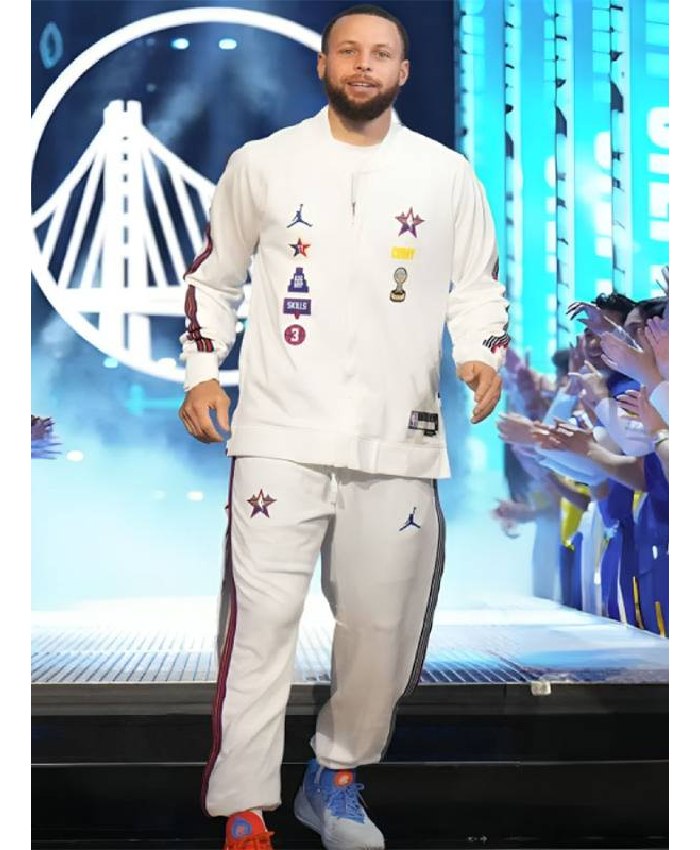 Stephen Curry 74th NBA All-Star Game 2025 White Tracksuit