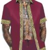90 Day Fiance Pillow Talk Burgundy and Gold Trim Pajamas