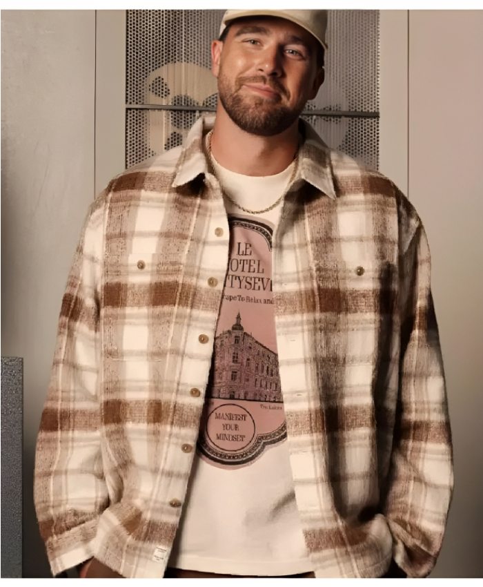 Travis Kelce Heavyweight Brushed Plaid Overshirt
