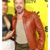 Ash 2025 Aaron Paul Brown Leather Jacket