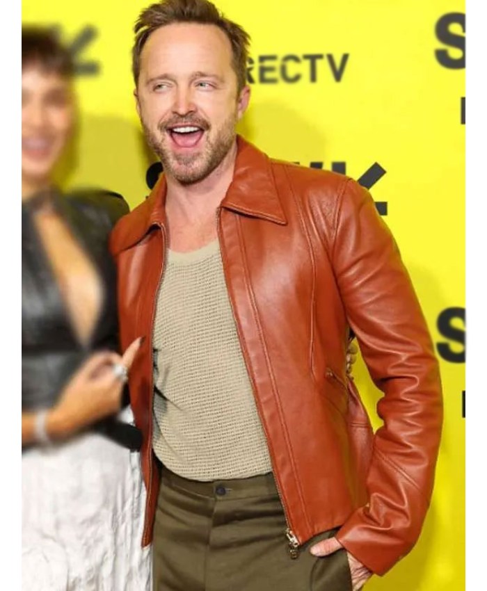 Ash 2025 Aaron Paul Brown Leather Jacket