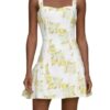 Access Daily Kit Hoover White Lemon Print Mini Dress