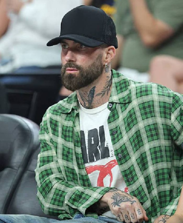Adam Levine Maroon 5 Green Plaid Shirt