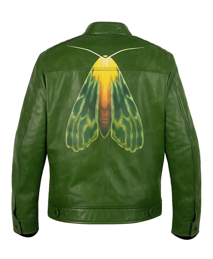 Eros Mala influencia Alberto Olmo Green Quilted Leather Jacket