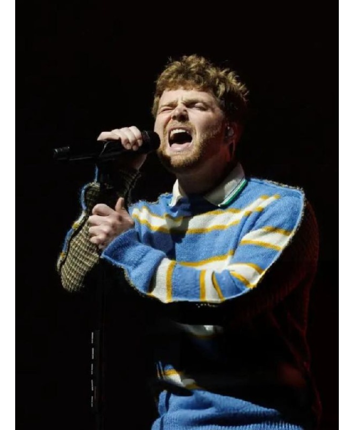 Cheaper Than Therapy Tour 2025 Alex Warren Blue Striped Sweatshirt