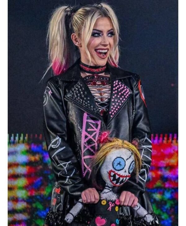 Alexa Bliss Black Leather Jacket Get In Sale