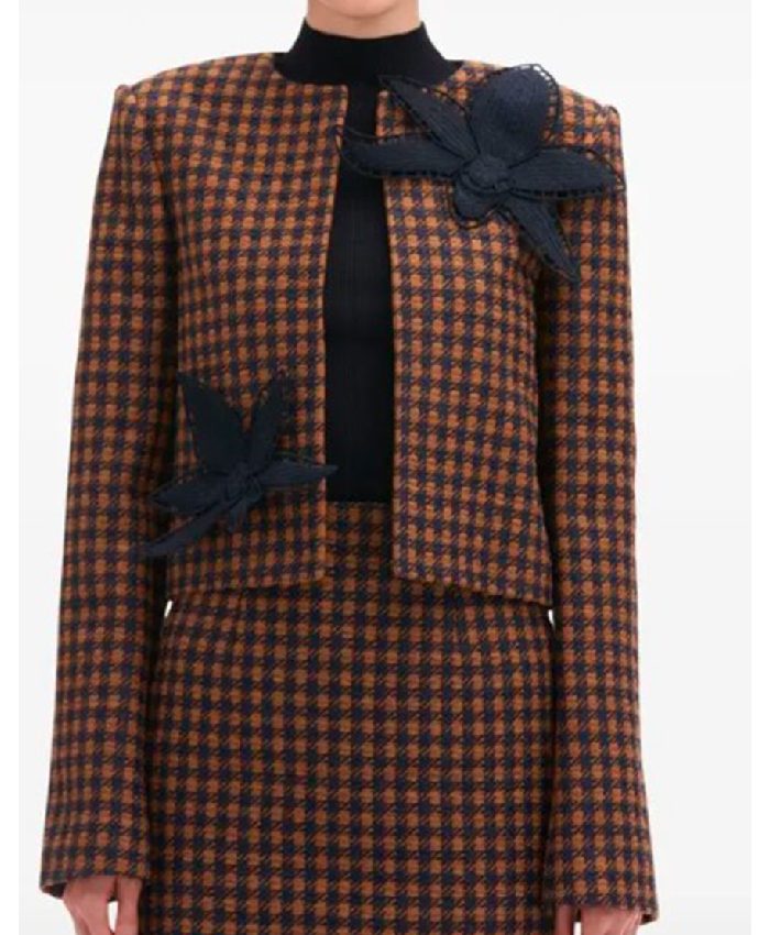 Kristin Davis TV Series And Just Like That S03 Charlotte York Checked Orchid Jacket Buy Now