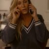 Carrie Bradshaw TV Series And Just Like That S03 Sarah Jessica Parker V-Neck Sweater