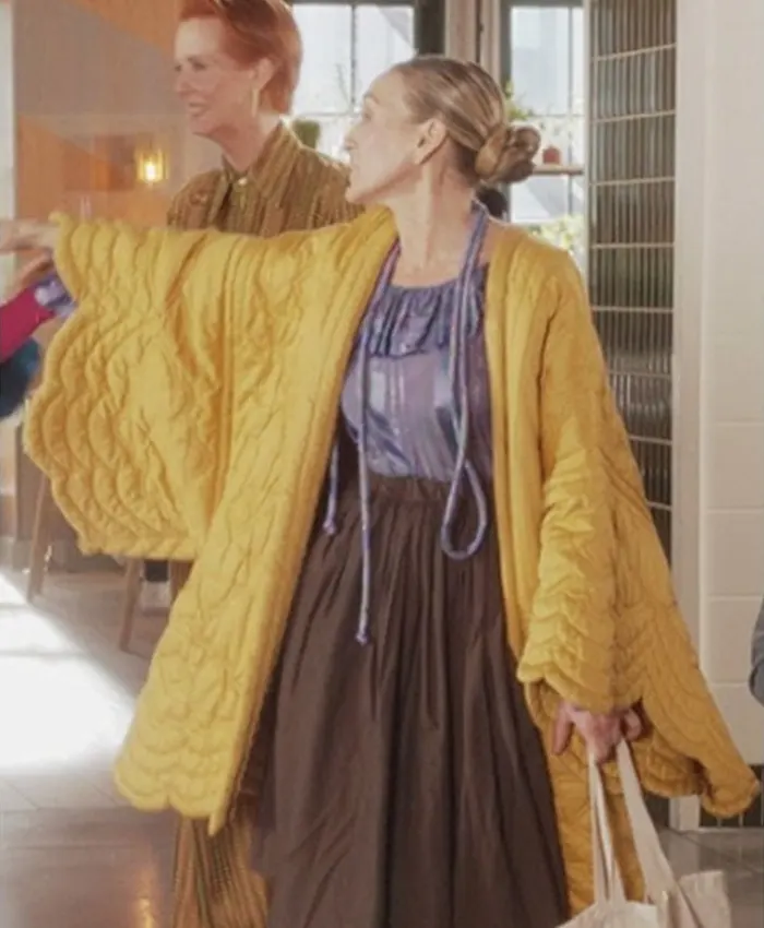 And Just Like That Season 2 Sarah Jessica Parker Scalloped Quilted Coat