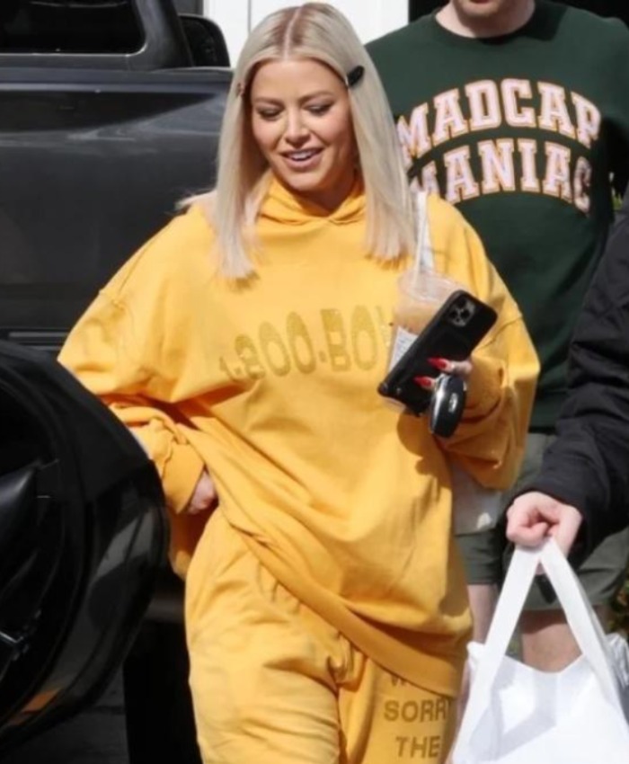 Shop Ariana Madix 1-800-Boys-Lie Yellow Hoodie