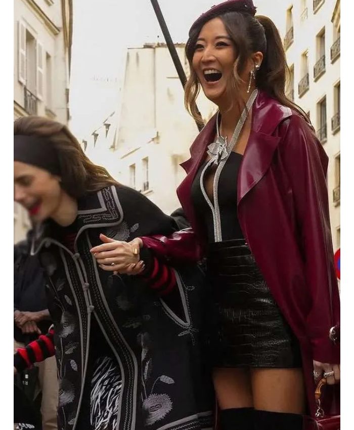 Mindy Chen Emily in Paris Leather Coat
