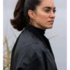 Barbara Havers Lynley 2025 Sofia Barclay Black Bomber Leather Jacket