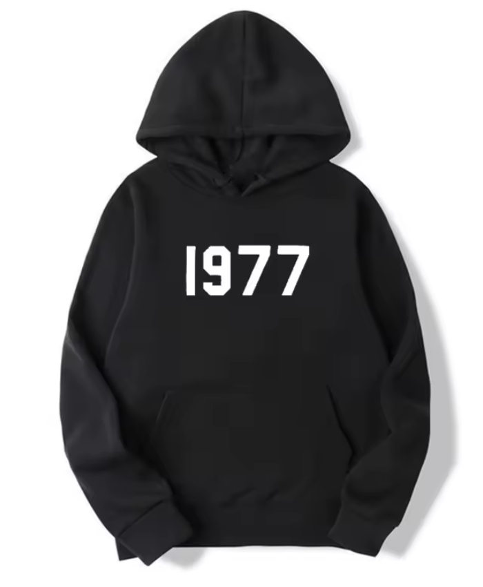 Black Essentials 1977 Hoodie Shop Now