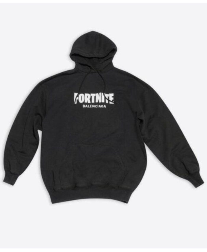 Fortnite Game Balenciaga Black Hoodie Jacket