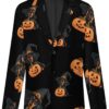 Halloween Witch Dachshund Dog Pumpkin Blazer