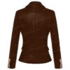 Women Kim Kardishian Leather Brown Blazer Coat