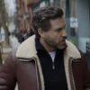 Shop TV Series Dr. Death S02 Edgar Ramirez Brown Shearling Leather Jacket