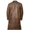 Leather Trench Coat in Brown