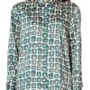 Leanne S01 Kristen Johnston Geometric Print Shirt