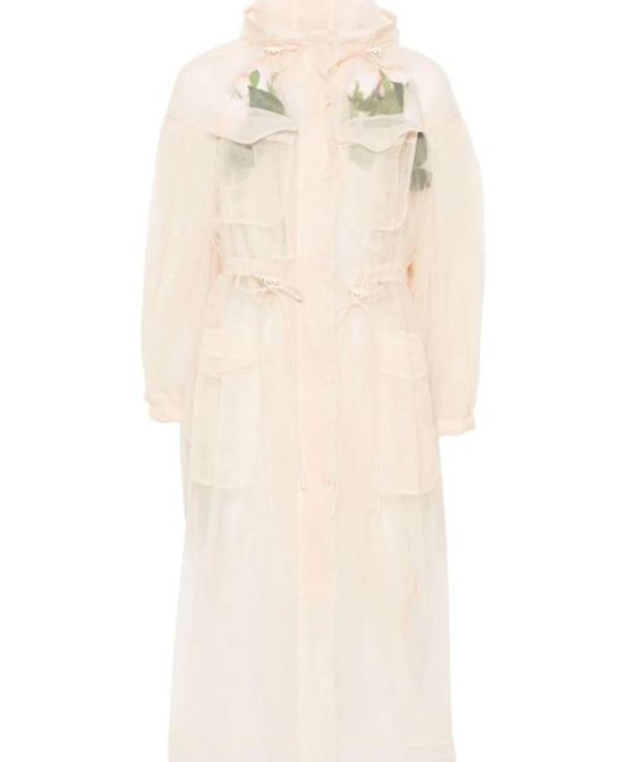 Shop And Just Like That S3 Carrie Bradshaw Floral Applique Mesh Coat