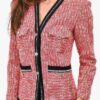 Shop Celebrity Catchphrase S10 Olivia Attwood Red V-Neck Tweed Jacket