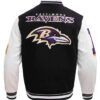 Baltimore Ravens Mashup Black and White Varsity Jacket