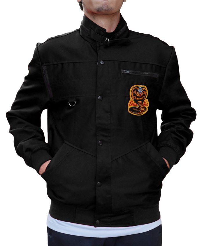 Shop Cobra Kai Snake Logo Cotton Back Jacket