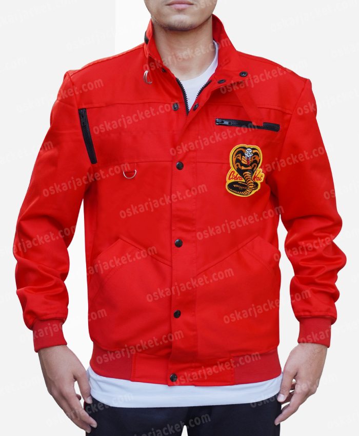 Shop now Cobra Kai Snake Logo Patch Cotton Jacket - Red